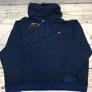 Levi's Blue Leopard Print Pullover Hoodie